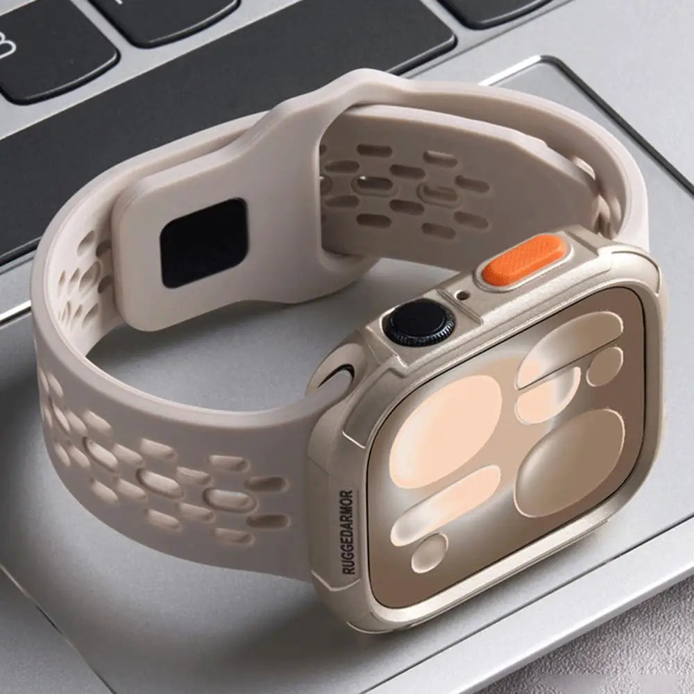 TPU Protective Case + Silicone Sport Straps for Apple Watch Ultra 3 2 49mm S11 S10 46mm 42mm 45mm 44mm 41mm 40mm for iWatch 9 8 SE