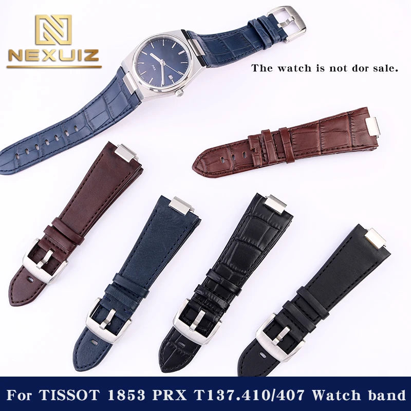 Pour Tissot 1853 Super Player PRX série T137.410/T137.407 bracelet de montre en cuir véritable T137 bracelet de montre en cuir surélevé pour hommes 12mm