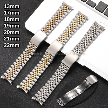 Bracelet de montre en métal à extrémité incurvée, 13/17/18/19/20/21/22mm, pour Rolex pour DATEJUST, Bracelet de luxe pour hommes jubilé