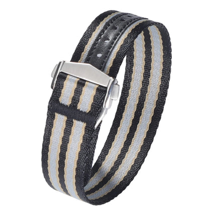 Cinturino per orologio classico in morbido nylon con fibbia deployante 20mm 22mm, in tessuto di cintura di sicurezza premium con chiusura pieghevole per Omega