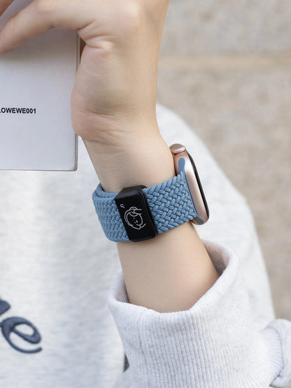 Bracelet en nylon tressé avec motif chien musical et fermoir magnétique pour Apple Watch S11 S10 S9 S8 Ultra SE3 49mm 42mm 45mm 44mm 46mm S10 42mm