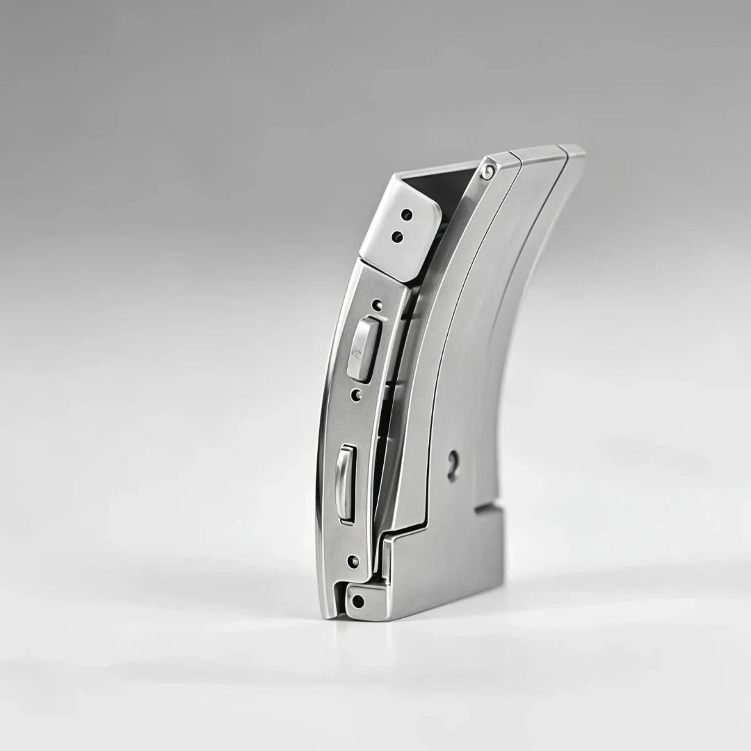 Fermaglio di sicurezza a doppio pulsante argentato, 18 mm 20 mm 22 mm, chiusura per cinturino di orologio in acciaio inossidabile, fibbia per orologio solida pieghevole estesa per Seiko