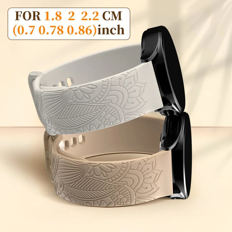 Graviertes Armband 18/20/22mm für Samsung Galaxy Watch 7/6/5/4/FE (40/44mm) Gear S3, klassisches Silikonarmband 43/45mm Active 2