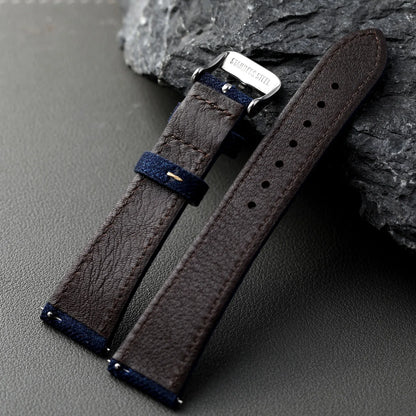 Handmade Formal Soft Quick Release Retro Style Men's Leather Watch Strap 18 19 20 21 22MM
