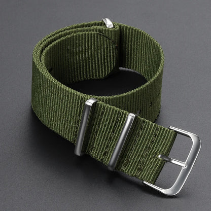 Cinturino per orologio in nylon intrecciato passante singolo da 14 mm, 16 mm, 18 mm, 20 mm, 22 mm, in tela, per uomo e donna, stile militare e sportivo
