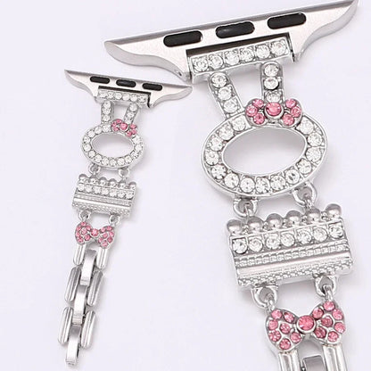 Rabbit Bracelet for Apple Watch 45mm 44mm 42mm 41mm, Bling Rhinestone for iWatch Ultra Series 9 8 SE 7 6 5