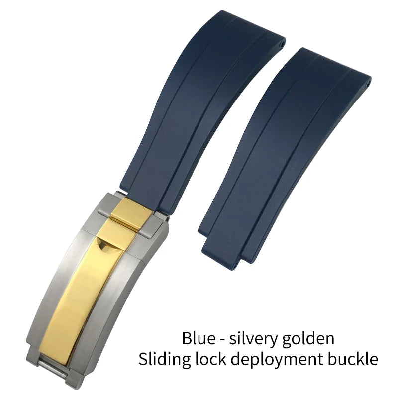 Natural Rubber Watch Strap for Rolex SUBMARINER Explorer Air King Deepsea, Soft Silicone Watch Band, High Quality, 20mm, 21mm