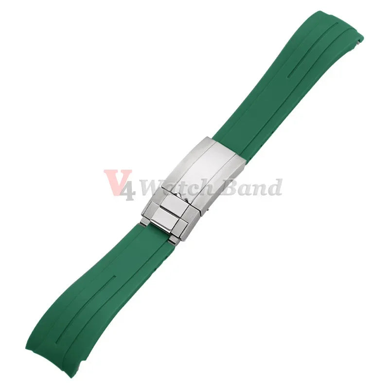 20mm Rubber Watch Strap for Rolex, Water Ghost Bracelet, Oysterflex, Curved End Silicone Watch Strap, Men's Sport Belt