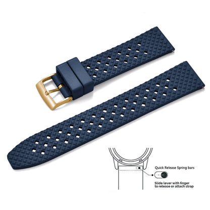 Bracelets de montre en caoutchouc FKM tropical premium 20 mm 22 mm à dégagement rapide, motif nid d'abeille, respirants et poreux pour Seiko SRP775