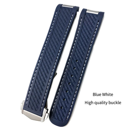Bracelet de montre en caoutchouc de Silicone, 19mm 20mm, pour Omega Seamaster AQUA TERRA AT150 Ultra léger 8900, boucle de déploiement Premium