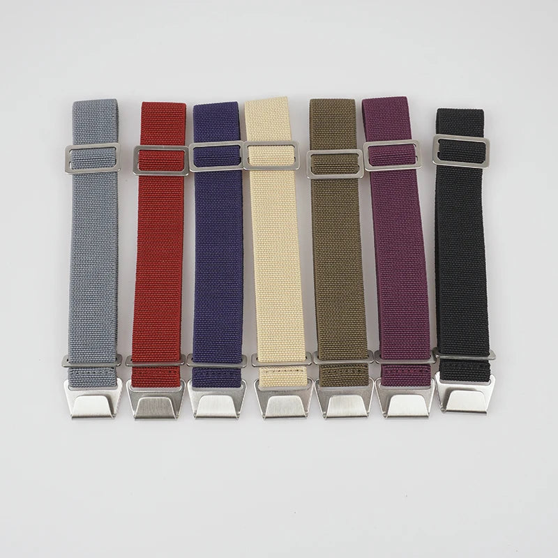 Borsa da Paracadute per truppe francesi anni '60, cinturino per orologio elastico 18 20 mm 22 mm, cinturini per orologio in Nylon, cinturino universale in tessuto balistico da uomo