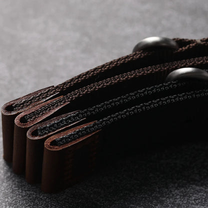 Cinturino per orologio da uomo in nylon doppio vintage, in vera pelle, durevole e indossabile, stile di lusso, 20mm, 22mm, 24mm