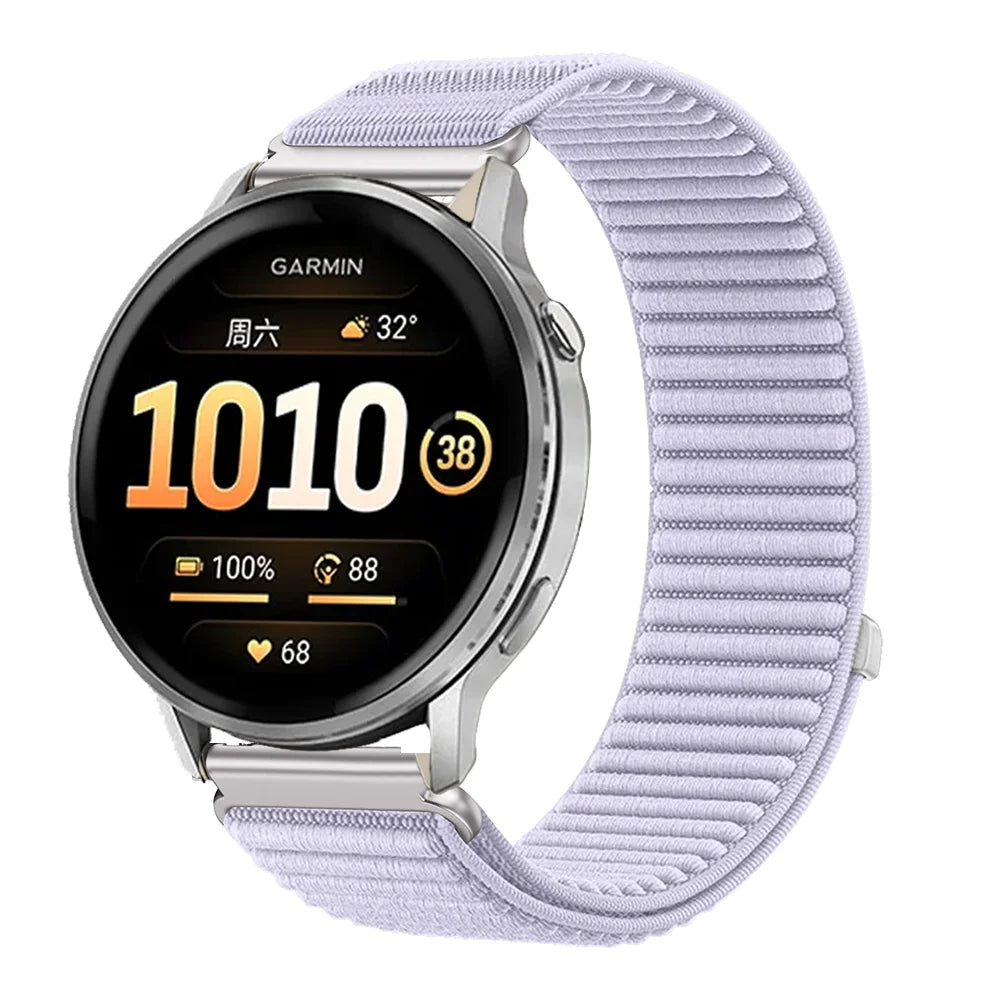 Cinturino in nylon da 20 mm 22 mm per Garmin Forerunner 255 265 970 165 55/Active 6 5, Correa Garmin Venu 4 3 45 mm/Vivoactive 5