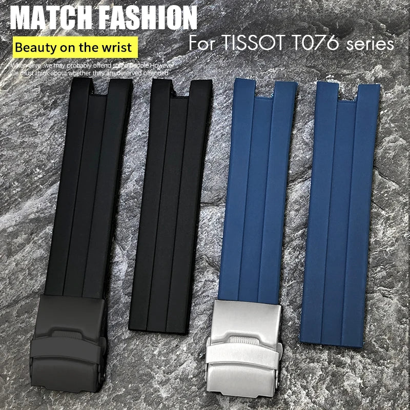 Bracelet de montre en caoutchouc de haute qualité, 21mm, adapté à Tissot T076 T076.417, coloré, doux, étanche, en Silicone naturel, bracelet de montre de sport