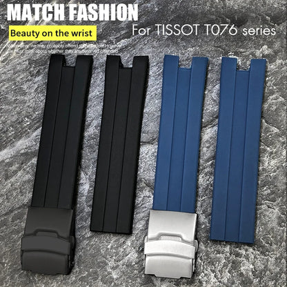 Bracelet de montre en caoutchouc de haute qualité, 21mm, adapté à Tissot T076 T076.417, coloré, doux, étanche, en Silicone naturel, bracelet de montre de sport