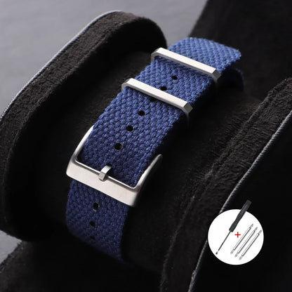 Nouveau Bracelet de montre en Nylon nervuré 20mm 22mm Bracelet de montre universel boucle militaire lavable Bracelet pour hommes bracelets accessoires de montre