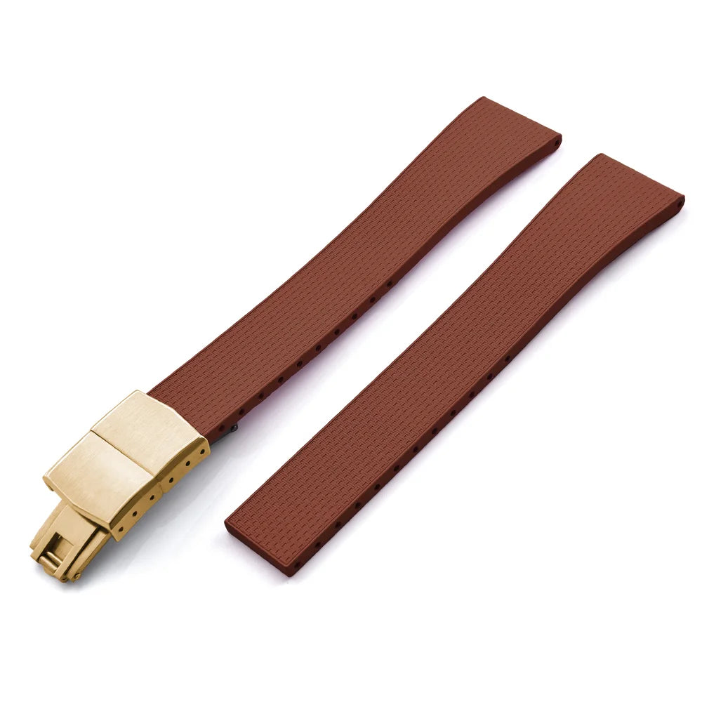 Delugs 20mm FKM Rubber CTS Watch Straps with Butterfly Buckle 4 Colors, Unique Texture, Quick Release for Brand Watches