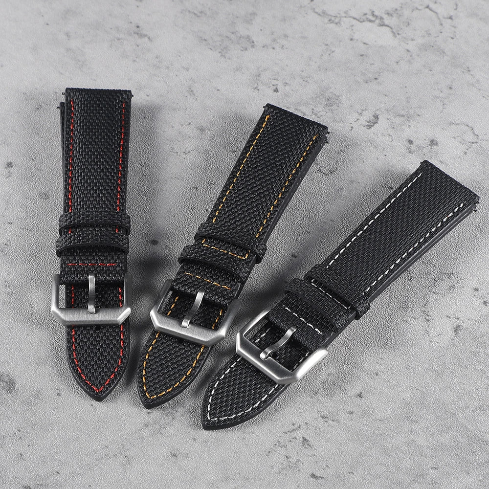Bracelet de montre en toile de voile premium, motif toile de voile, bracelet de montre en caoutchouc 20mm 22mm, attache rapide, bracelet de sport