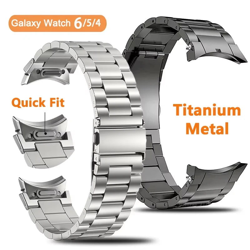 Titanium and Stainless Steel Bracelet, for Samsung Galaxy Watch 6 Classic 43 47mm 40/44mm, for Galaxy Watch 6 5 4, gapless