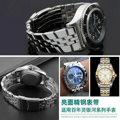 18mm 20mm 22mm 24mm for Breitling watch strap for AVENGER NAVITIMER SUPEROCEAN solid stainless steel watch band