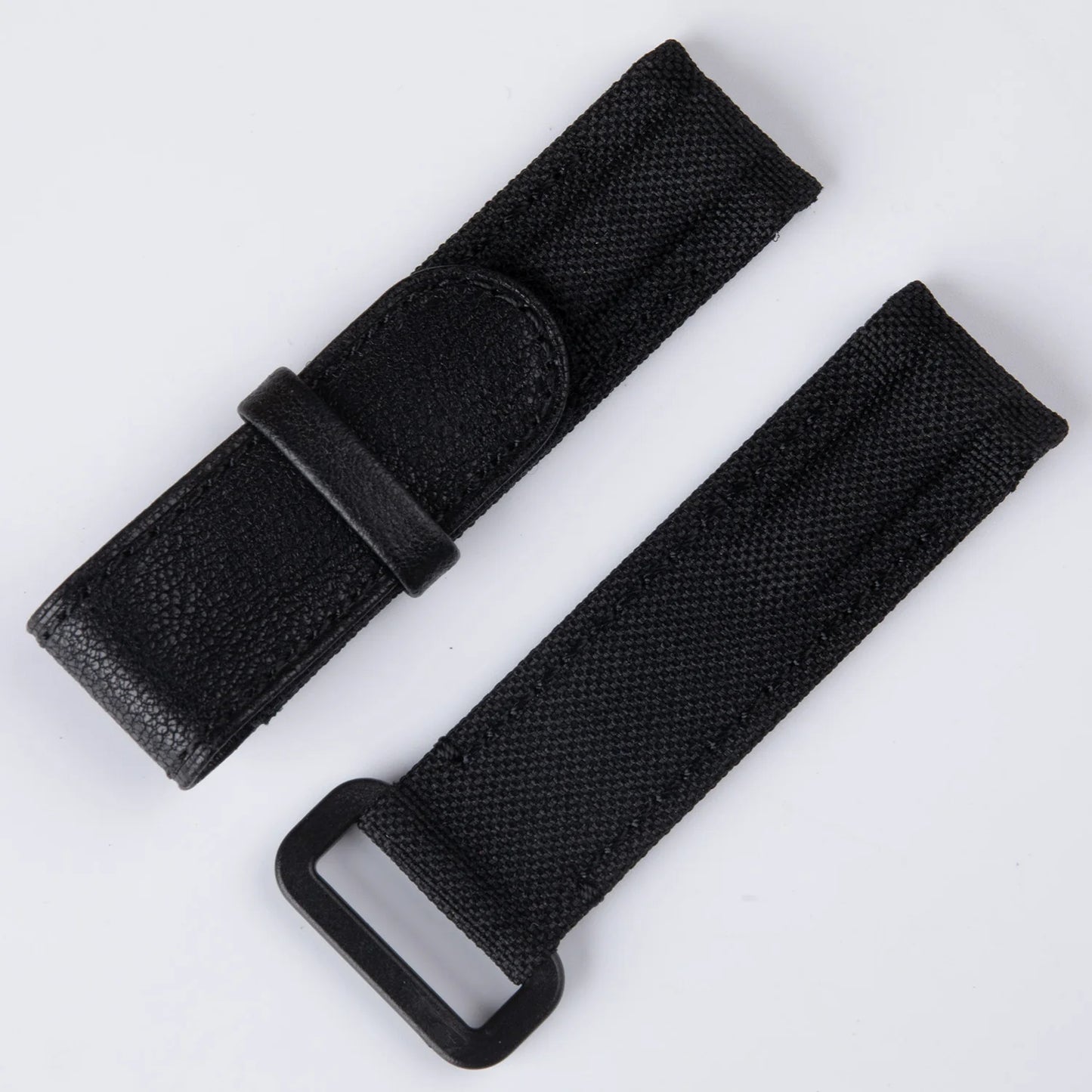 Bracelet de montre en nylon et cuir noir et blanc, 20 mm, extrémités courbées, deux barres à ressort, réglable, pour Rolex DAYTONA SUBMARINER diw Wat