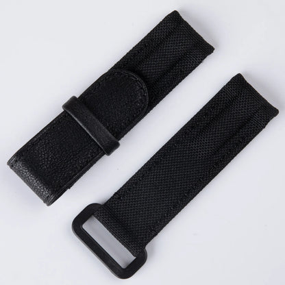 Bracelet de montre en nylon et cuir noir et blanc, 20 mm, extrémités courbées, deux barres à ressort, réglable, pour Rolex DAYTONA SUBMARINER diw Wat