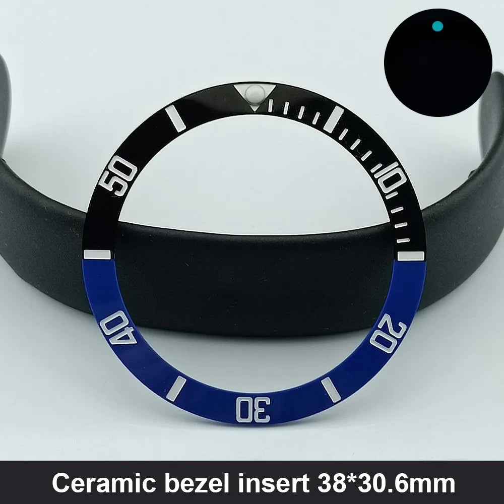 38mm x 30.6mm Sloped Ceramic Bezel GMT and Diving Watch Insert for 40mm Men's Watch Replacement Watch Bezel Inserts