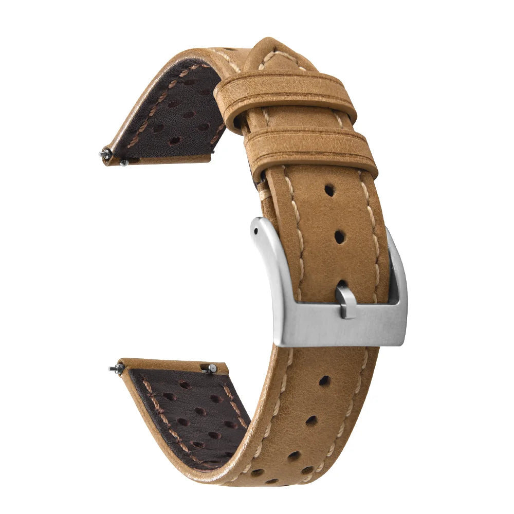 Universal Rally Leather Watch Strap - Quick Release