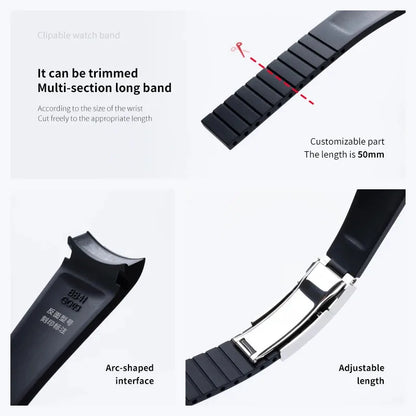 Bracelet en caoutchouc souple FKM à extrémité incurvée pour la série Tudor Black Bay/Pelagos |   20 mm et 22 mm de largeur pour boîtiers 37 mm/39 mm/41 mm