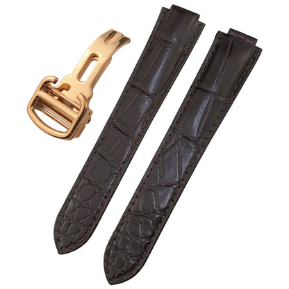 Bracelet de montre en cuir véritable pour Cartier Ballon Wiltshire u de Cartier, peau de crocodile, noir, marron, 14mm, 16mm, 18mm, 20mm, 22mm