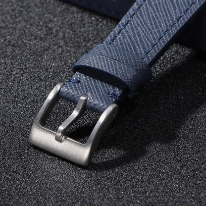 Bracelet de montre en cuir vintage cousu 18/20/22 mm, à libération rapide, universel, qualité supérieure, Saffiano, pour hommes et femmes
