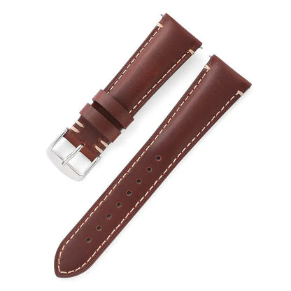 Bracelet en cuir vintage 18mm 20mm 22mm 24mm, universel, à dégagement rapide, rétro, de remplacement, pour toutes les montres