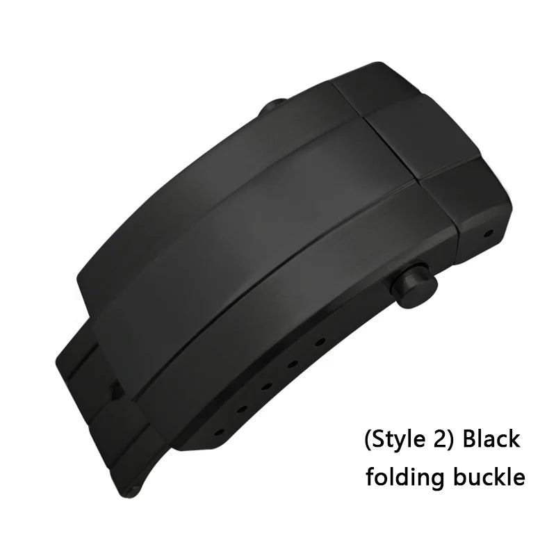 Fermoir déployant en acier inoxydable pour bracelet de montre Breitling en cuir/caoutchouc, accessoires 18mm 20mm, boucle pliante noir argent
