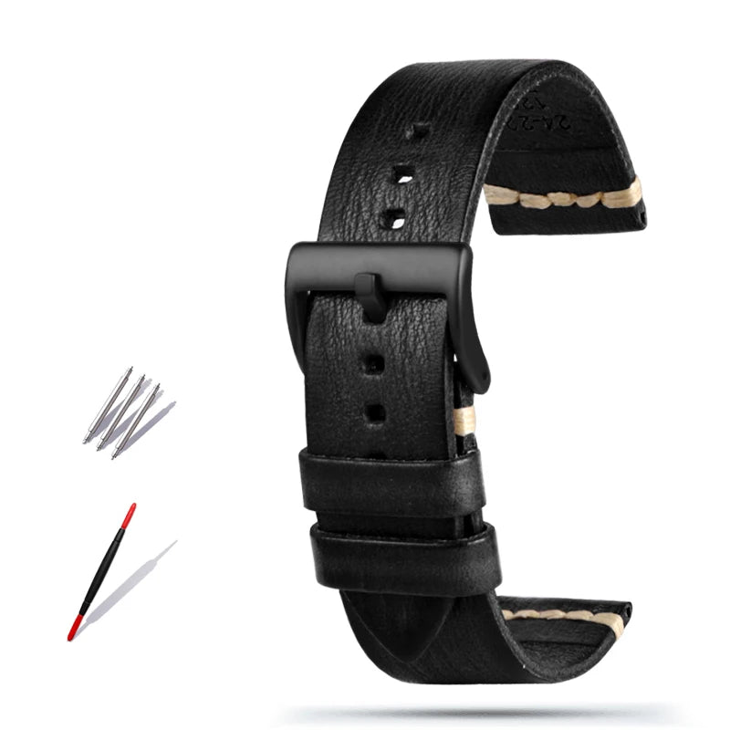Cinturino per orologio in vera pelle, per Galaxy Tissot Timex Omega Panerai IWC, 20mm 22mm 24mm