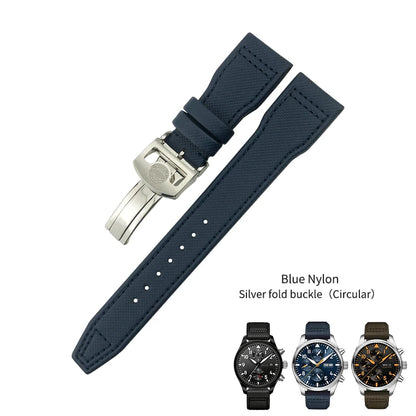 Cinturino per orologio in pelle di vitello e nylon di alta qualità, 20 mm 21 mm 22 mm, per IWC Pilot SPITFIRE MARK18 Portofino TOP GUN IW3777
