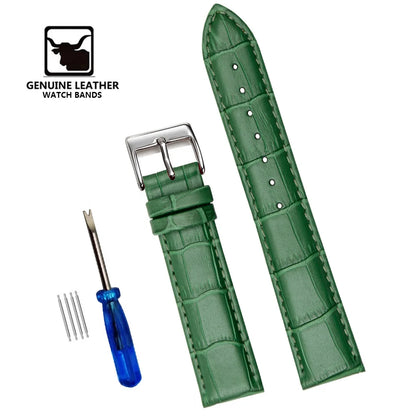 Bracelets de montre en cuir véritable de qualité supérieure, 12/14/16/18/19/20/21/22/24mm, Bracelet de poignet de haute qualité + outil