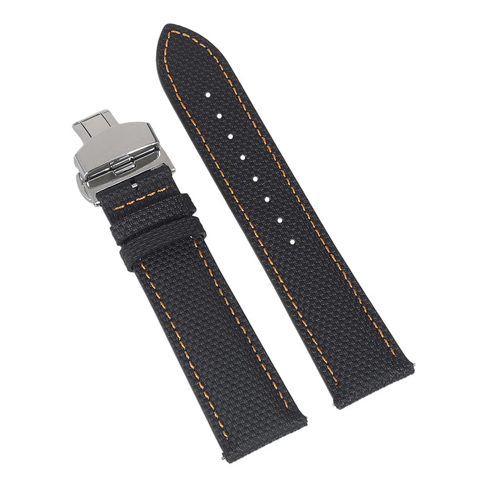 Bracelet de montre en toile de voile à dégagement rapide FKM 20mm 22mm, texture toile de voile, caoutchouc, cuir, accessoires de bracelet de montre
