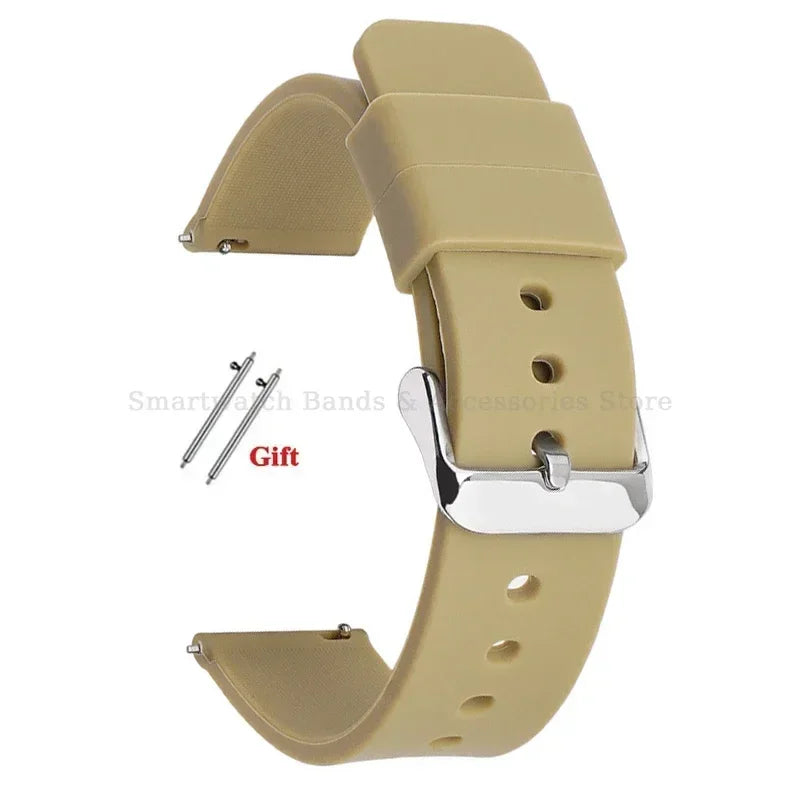 10mm 12mm 14mm 15mm 16mm 18mm 20mm 21mm 22mm 24mm Silicone Watch Band Quick Release Watch Strap for Men Women Universal Wristband