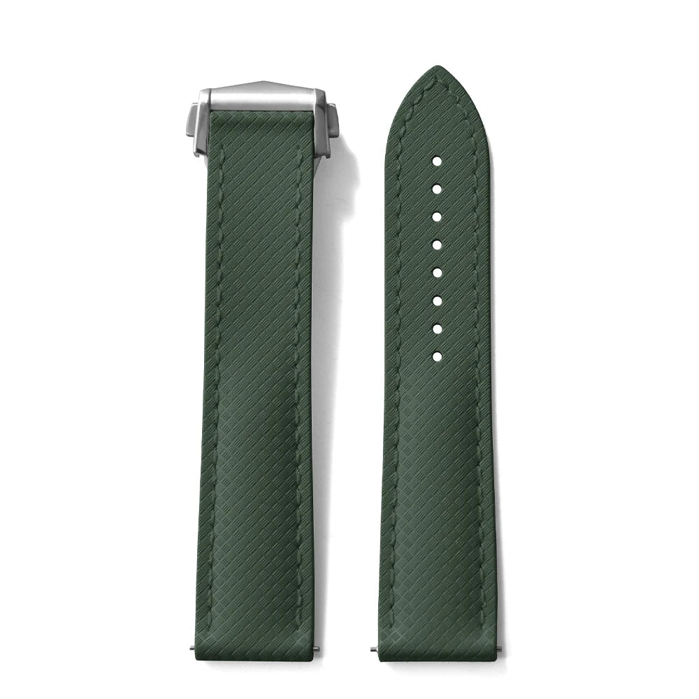 JUELONG Original bracelet de montre en caoutchouc souple FKM 20mm 22mm Texture ajustement parfait extrémité plate bracelet de montre universel à dégagement rapide