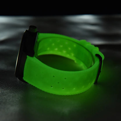 JUELONG – Bracciale fluorescente tropicale luminoso, design originale di fabbrica, 20 mm 22 mm, sgancio rapido, vestibilità perfetta, estremità piatta, braccialetto universale in gomma FKM