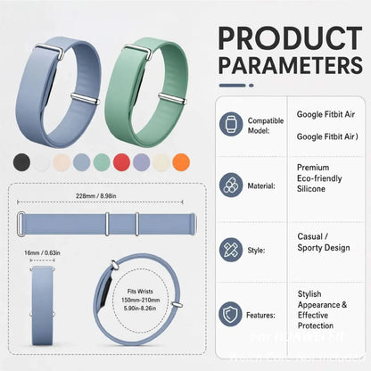 Soft Silicone Strap for Google Fitbit Air, Figure 8 Buckle, Adjustable Replacement Band, Spare Parts for Fitness Monitor