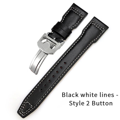 Bracelet de montre en cuir véritable de vache épais, 20mm 21mm 22mm, pour montres IWC Big Pilot IW3777 IW3270 IW3881 IW5009