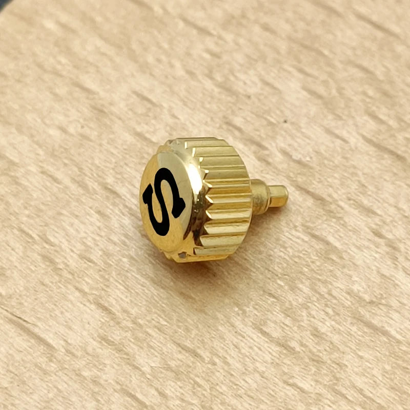 Screw-on case replacement crown, high-quality engraved and signed 'S', fits NH/35 and NH/36 movements, 3 styles with crown tube stem