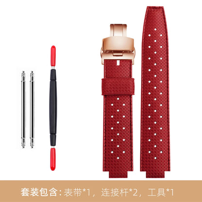 Cinturino in gomma per orologio LV, con apertura rialzata, Louis Vuitton, serie Tambour, Q1121, cinturino dedicato, uomo, donna, Q114k