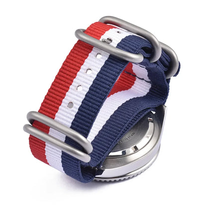Bracelet en Nylon Noir de Haute Qualité pour Homme, Accessoire de Plongée à Rayures Militaires, pour Montre DW SeATM, 20mm 22mm