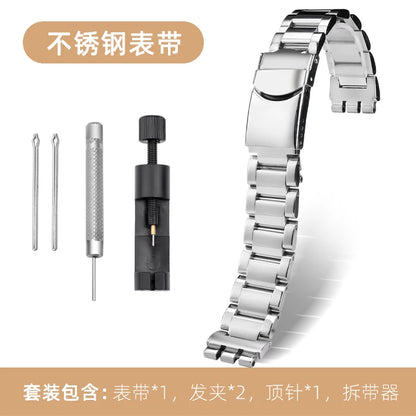 17mm 19mm Black Metal and Steel Bracelet for Men and Women, Ceramic Watch Strap for Swatch YGS749G YCS