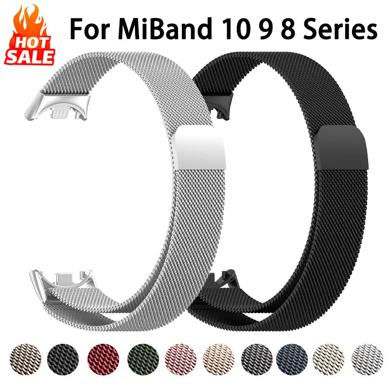 Bracelet Milanese Loop en Acier Inoxydable pour Xiaomi Mi Band 10 9 8 NFC – Accessoires pour Bracelets Connectés Xiaomi Mi Band 10 9 8