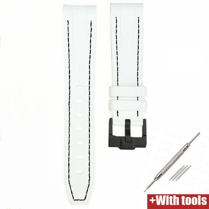 Bracelet de montre en caoutchouc et Silicone, 20mm, pour Omega X Swatch Joint MoonSwatch, pour Seamaster 300, pour hommes et femmes, extrémité incurvée