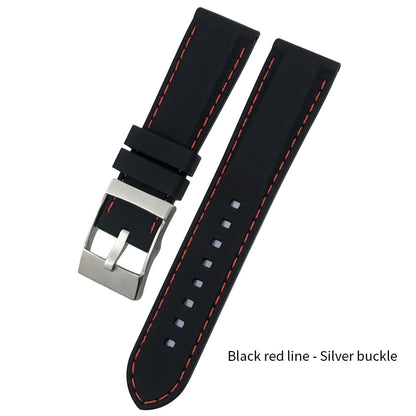 Bracelet de Montre en Caoutchouc de Silicone Souple, Coloré, pour Breitling SEIKO Longines Tudor mol, 20mm 21mm 22mm 23mm 24mm