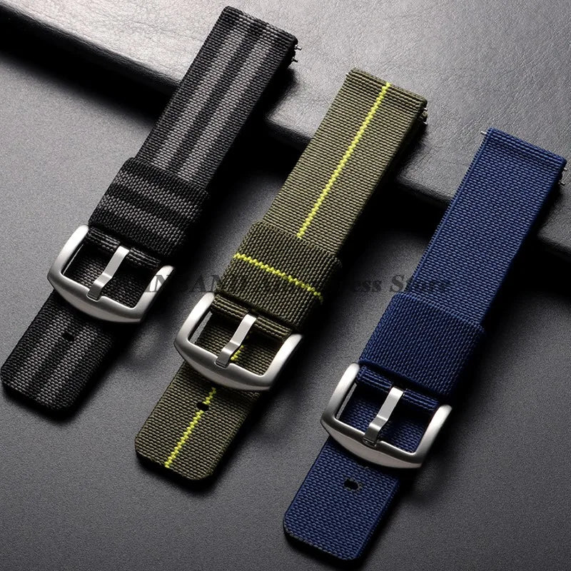 18mm 20mm 22mm 24mm Nylon Watch Strap, Woven Elastic Military Army Band, Quick Release Sport Bracelets, Soft Wrist Accessories